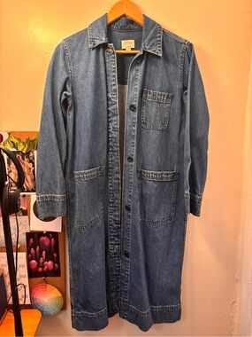 J. Crew Long Blue Denim Coat